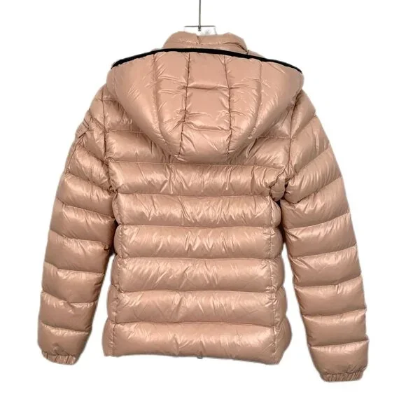 Moncler Bady Nude Hooded Quilted Down Jacket With Logo Patch & Zippered Pockets